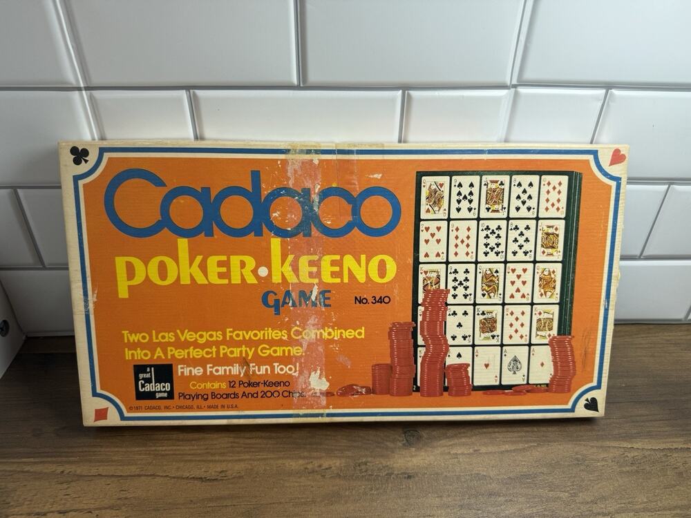 Vintage 1971 Cadaco Poker-Keeno Game #340 - Complete